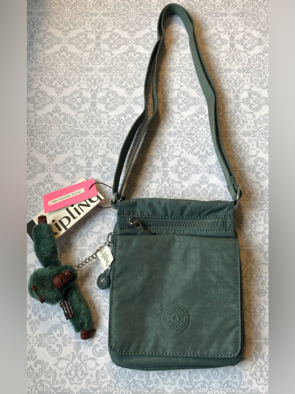 NWT Kipling Compact Crossbody Bag with Adjustable Strap & Plush Monkey Keychain - Picture 5 of 16